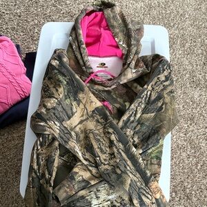Mossy Oak Camouflage Hoodie with Pink Accents